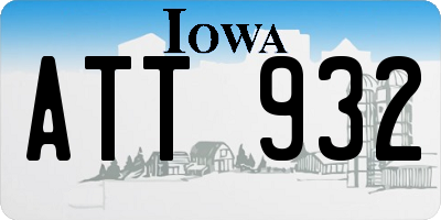 IA license plate ATT932