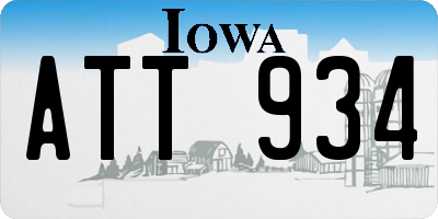 IA license plate ATT934