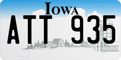 IA license plate ATT935