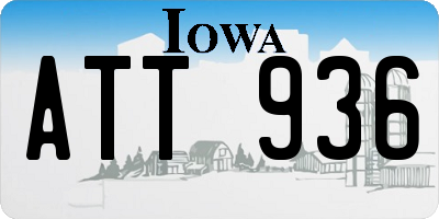 IA license plate ATT936