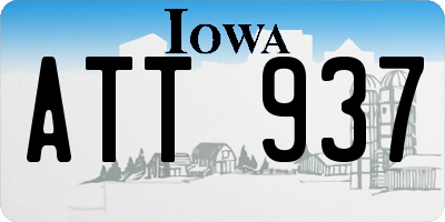 IA license plate ATT937