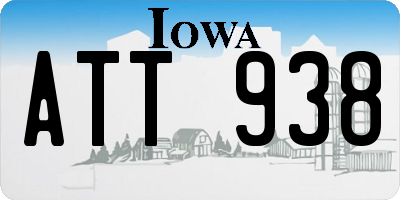 IA license plate ATT938