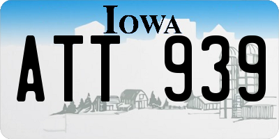IA license plate ATT939