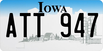 IA license plate ATT947