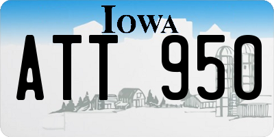 IA license plate ATT950