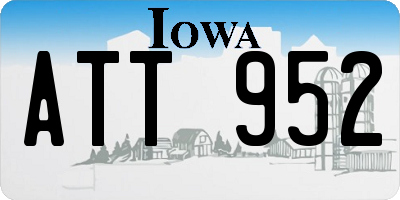 IA license plate ATT952