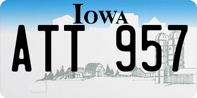 IA license plate ATT957