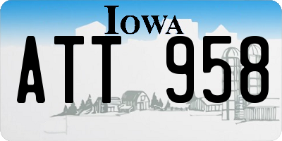 IA license plate ATT958