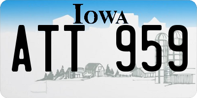 IA license plate ATT959