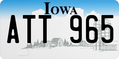 IA license plate ATT965