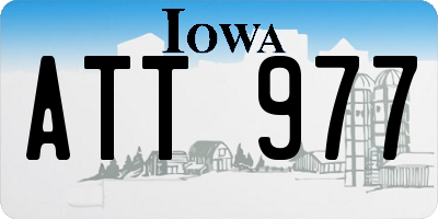 IA license plate ATT977