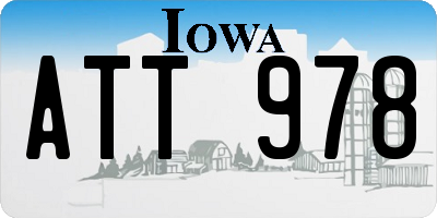 IA license plate ATT978