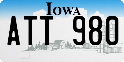 IA license plate ATT980