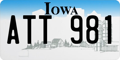 IA license plate ATT981