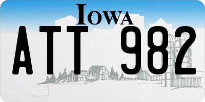 IA license plate ATT982