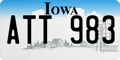 IA license plate ATT983