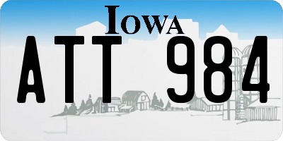 IA license plate ATT984