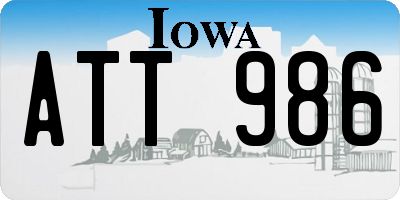 IA license plate ATT986