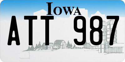 IA license plate ATT987