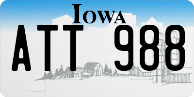 IA license plate ATT988