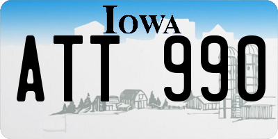 IA license plate ATT990