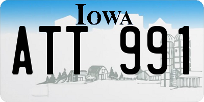 IA license plate ATT991