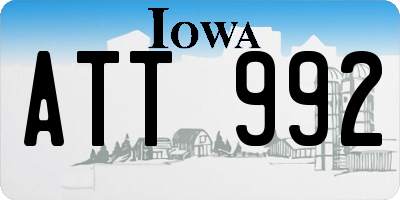 IA license plate ATT992