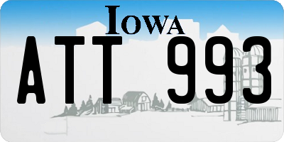 IA license plate ATT993