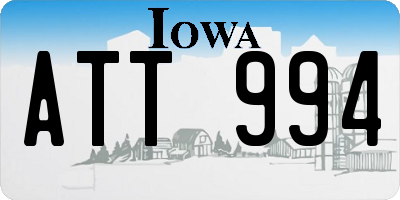 IA license plate ATT994