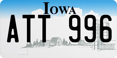 IA license plate ATT996