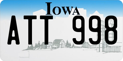 IA license plate ATT998