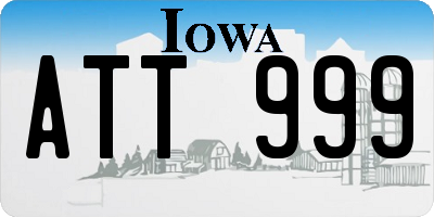 IA license plate ATT999
