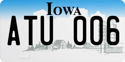 IA license plate ATU006