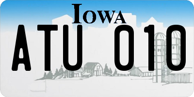 IA license plate ATU010
