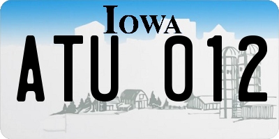 IA license plate ATU012