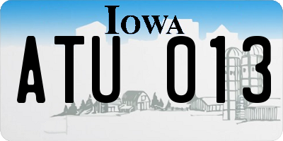 IA license plate ATU013