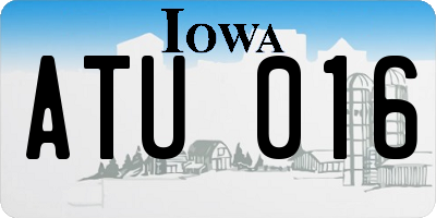 IA license plate ATU016
