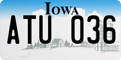 IA license plate ATU036