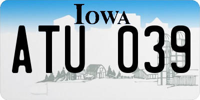 IA license plate ATU039