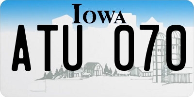IA license plate ATU070