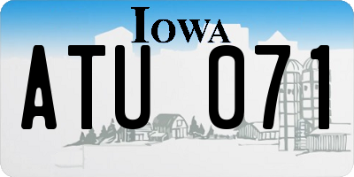 IA license plate ATU071
