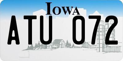 IA license plate ATU072