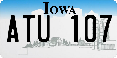 IA license plate ATU107