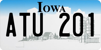 IA license plate ATU201