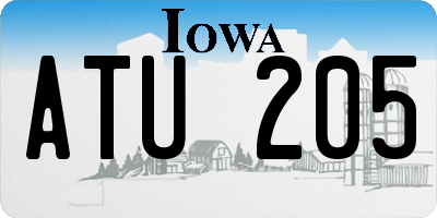 IA license plate ATU205