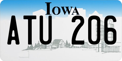 IA license plate ATU206