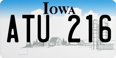 IA license plate ATU216