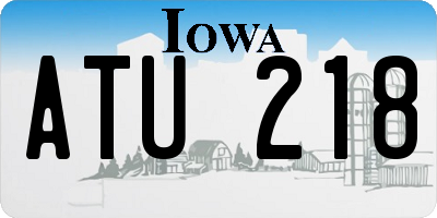 IA license plate ATU218