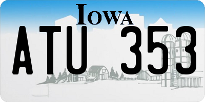 IA license plate ATU353