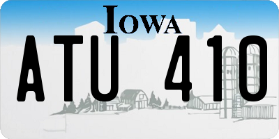 IA license plate ATU410